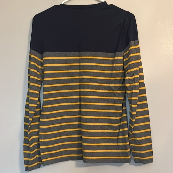 J. McLaughlin Women's Gray/Yellow/Navy Long Sleeve Striped Sweater Size M - Picture 2 of 10